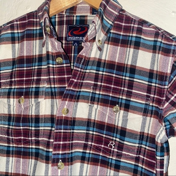 Roper Boys Plaid Shirt Size M 8 10 Fall EUC - Picture 2 of 3